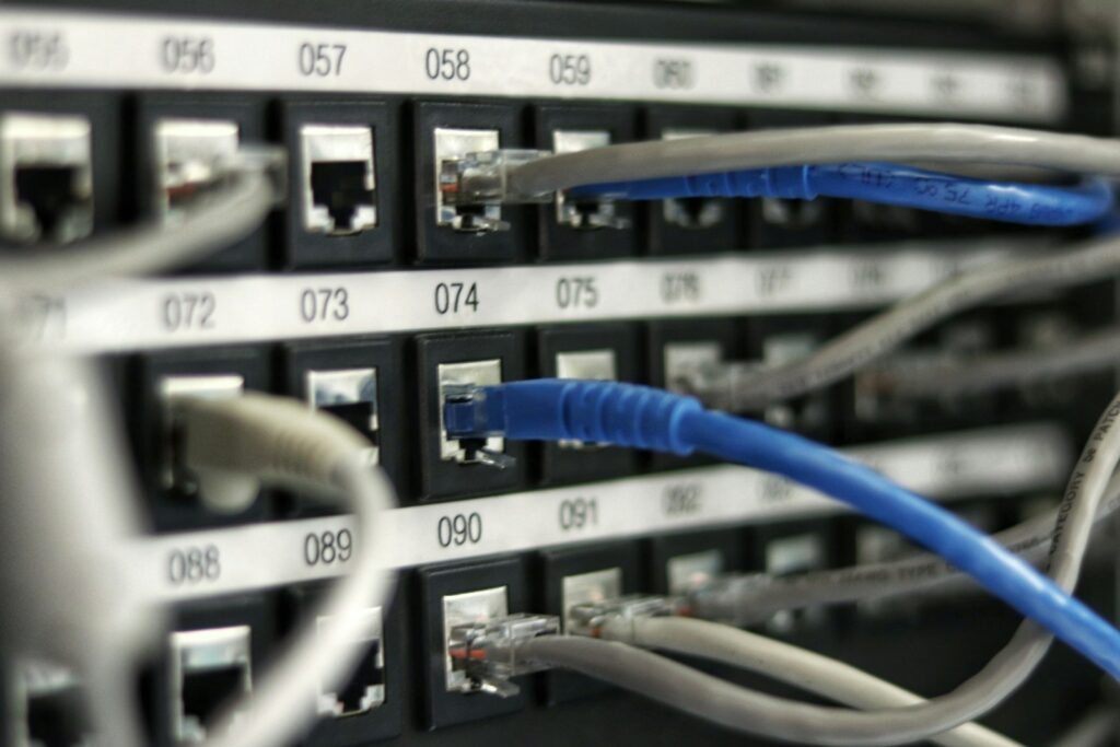 VPN network security concept with encrypted connection lines
